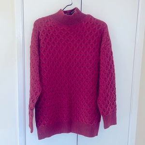 Knox Rose beautiful red brick colored sweater size small fisherman knit